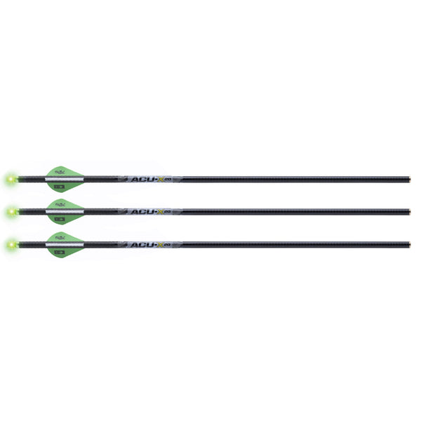 TenPoint ACU-X 20″ Lighted Premium Carbon Arrows for Rail-Less Forward Draw Crossbows 3-pack
