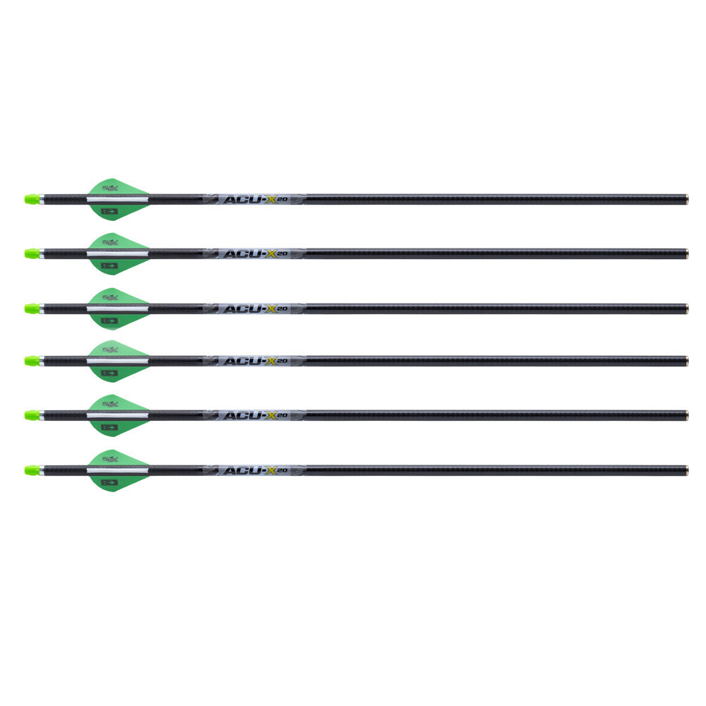 TenPoint ACU-X 20″ Premium Carbon Arrows for Rail-Less Forward Draw Crossbows 6-pack